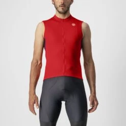 Castelli Entrata VI Mouwloos Fietsshirt Rood Heren
