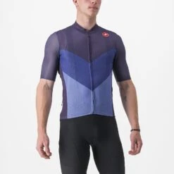 Castelli Endurance Pro Korte Mouw Fietsshirt Nacht Blauw Heren