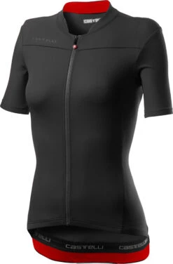 Castelli Anima 3 Korte Mouw Fietsshirt Zwart/rood Dames