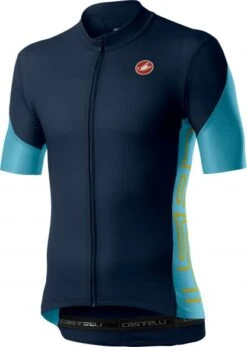 Castelli Entrata V Korte Mouw Fietsshirt Savile Blauw Heren