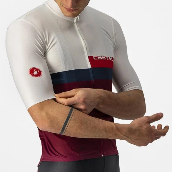 Castelli A Blocco Fietsshirt Korte Mouw Rood/wit Heren 5 Castelli A Blocco Fietsshirt Korte Mouw Rood/wit Heren - Afbeelding 3