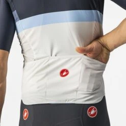 Castelli A Blocco Fietsshirt Korte Mouw Blauw/wit Heren -Castelli castelli a blocco fietsshirt heren 22017 414 03