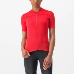 Castelli Anima 4 Fietsshirt Korte Mouw Rood Dames