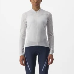 Castelli Anima 4 Fietsshirt Lange Mouw Wit Dames