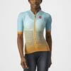 Castelli Climber's 2.0 Fietsshirt Korte Mouw Blauw/oranje Dames