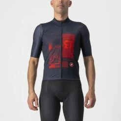 Castelli 13 Screen Fietsshirt Korte Mouw Blauw Heren