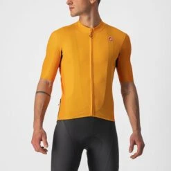 Castelli Endurance Elite Korte Mouw Fietsshirt Oranje Heren