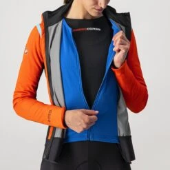 Castelli Alpha RoS 2 Fietsjack Lange Mouw Oranje Dames -Castelli castelli fietsjas dames alpha ros 2 4520553 656 04