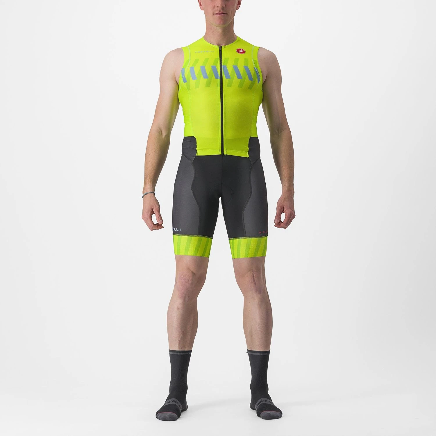 Castelli Free Sanremo 2 Trisuit Mouwloos Groen/geel Heren 3 Castelli Free Sanremo 2 Trisuit Mouwloos Groen/geel Heren