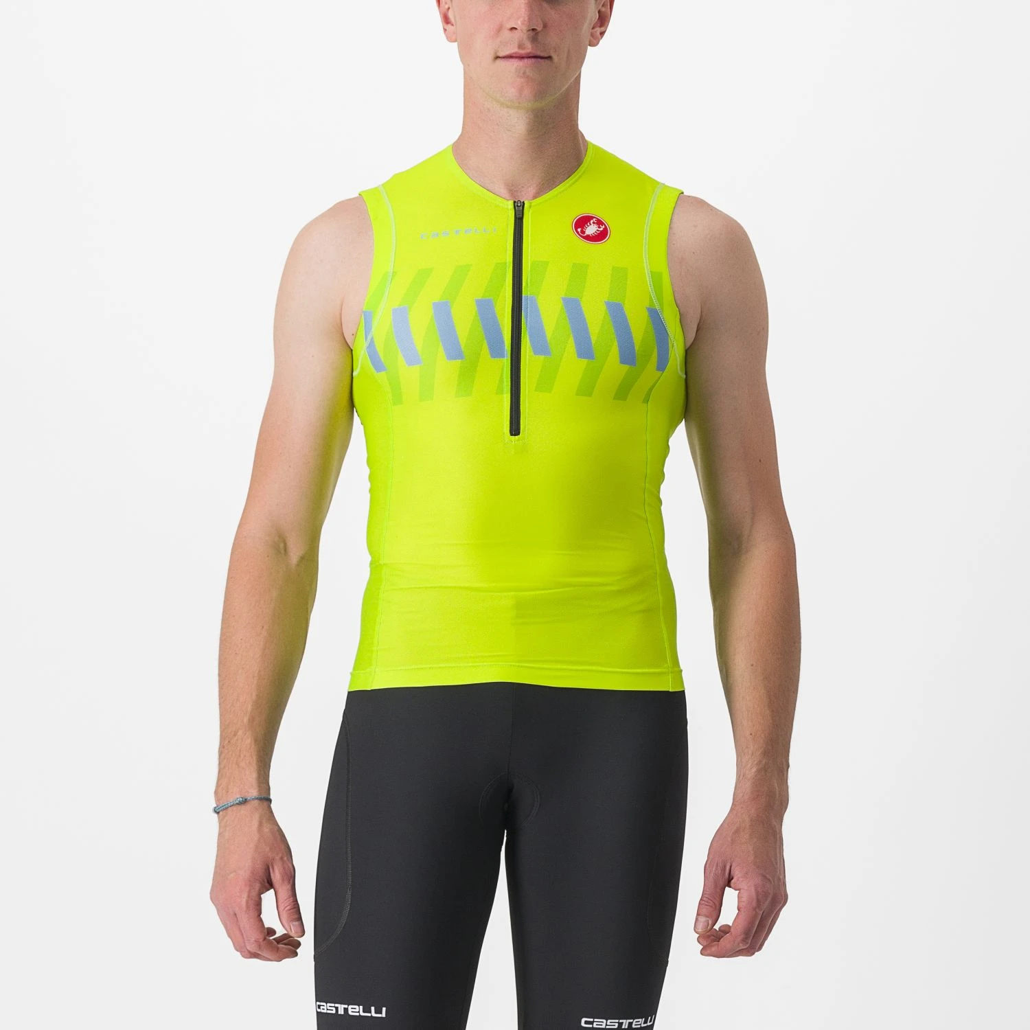 Castelli Free Tri 2 Mouwloos Top Groen/geel Heren 3 Castelli Free Tri 2 Mouwloos Top Groen/geel Heren