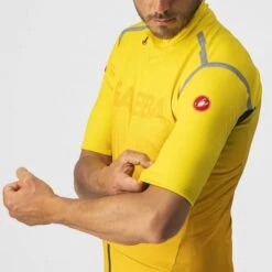 Castelli Gabba RoS Special Edition Korte Mouw Fietsshirt Geel Heren -Castelli castelli gabba ros special edition heren geel 22088 730 03