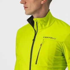 Castelli GO Fietsjack Groen/geel Heren -Castelli castelli go jacket heren 4521504 383 03