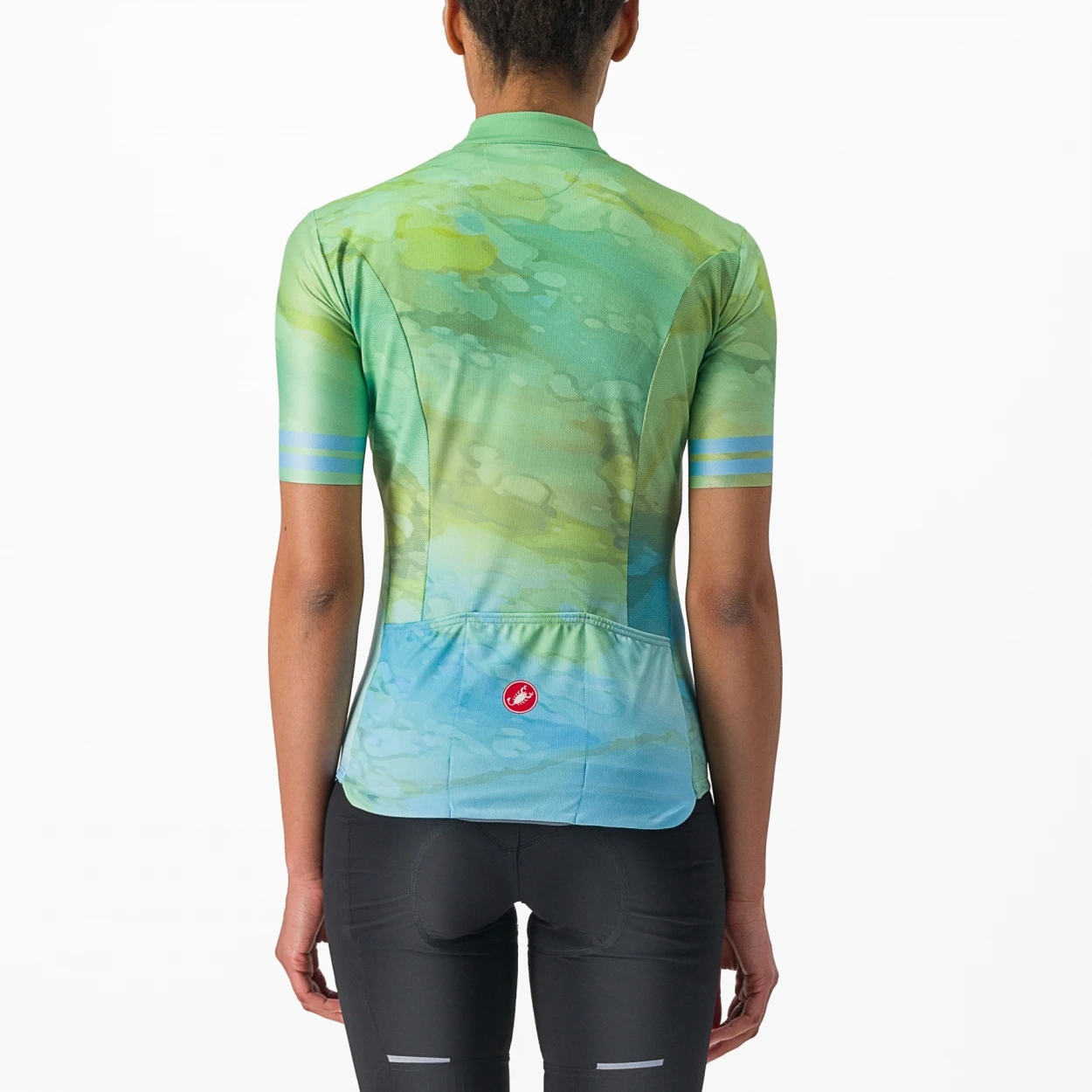 Castelli Marmo Fietsshirt Korte Mouw Groen/blauw Dames 4 Castelli Marmo Fietsshirt Korte Mouw Groen/blauw Dames - Afbeelding 2