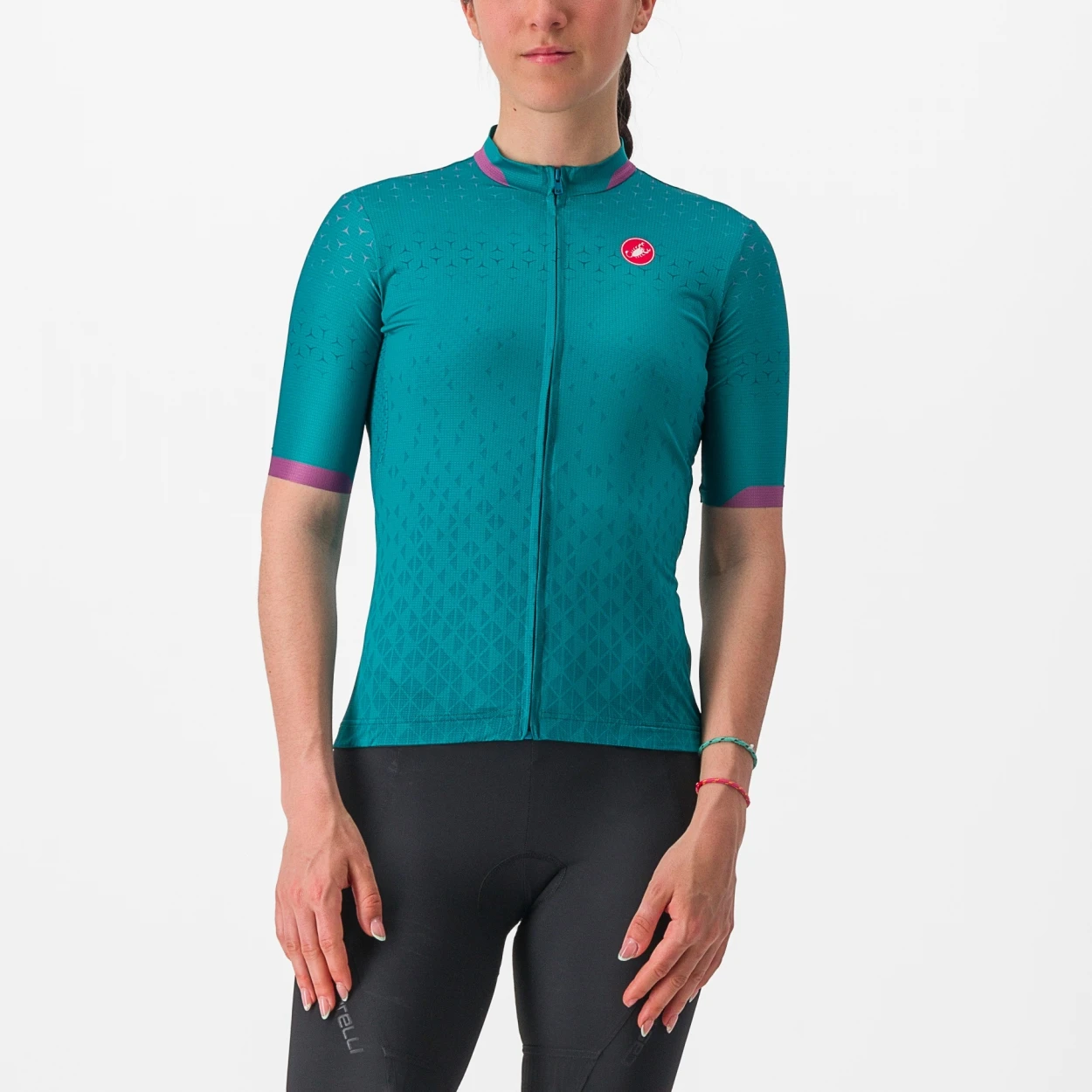 Castelli Pezzi Fietsshirt Korte Mouw Groen Dames 3 Castelli Pezzi Fietsshirt Korte Mouw Groen Dames