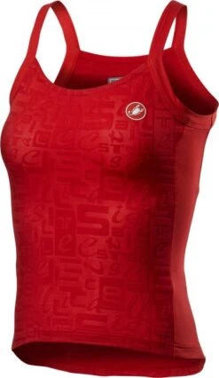 Castelli Promessa Jaquard Bavette SL Top Rood Dames