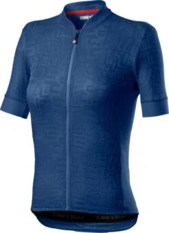 Castelli Promessa Jaquard SS Fietsshirt Blauw Dames