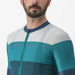 Castelli Sezione Korte Mouw Fietsshirt Groen/wit Heren -Castelli castelli sezione fietsshirt jersey 05 4523092a 390