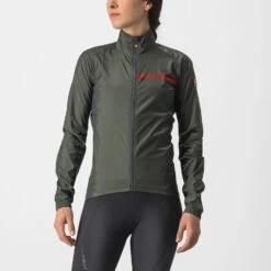 Castelli Squadra Stretch Fietsjack Lange Mouw Groen Dames