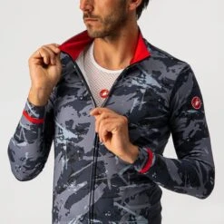 Castelli Unlimited Thermal SS Fietsshirt Grijs/blauw Heren -Castelli castelli unlimited thermal fietsshirt heren grijs 4521508 988 03