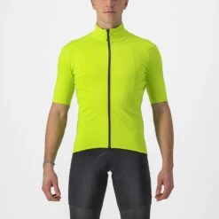 Castelli Perfetto RoS 2 Wind Korte Mouw Fietsshirt Groen/geel Heren